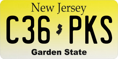 NJ license plate C36PKS