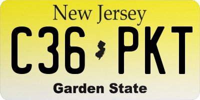 NJ license plate C36PKT