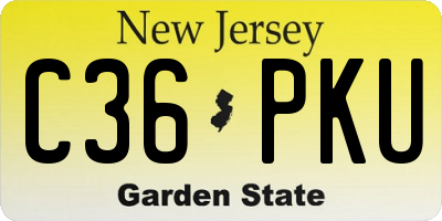 NJ license plate C36PKU