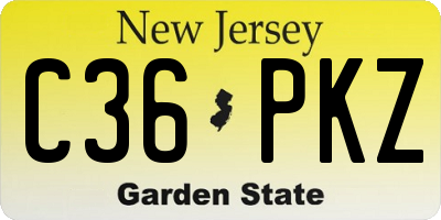 NJ license plate C36PKZ