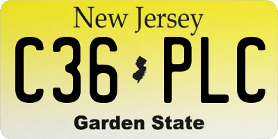 NJ license plate C36PLC