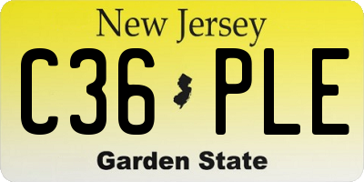 NJ license plate C36PLE