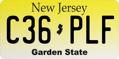 NJ license plate C36PLF