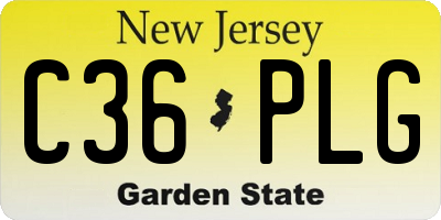 NJ license plate C36PLG