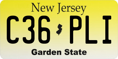 NJ license plate C36PLI