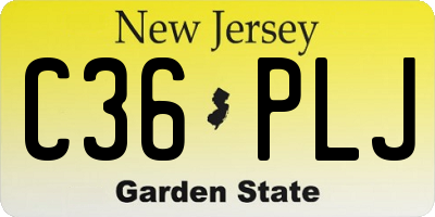 NJ license plate C36PLJ