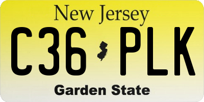 NJ license plate C36PLK