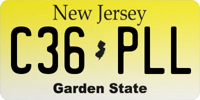 NJ license plate C36PLL