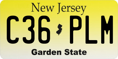 NJ license plate C36PLM
