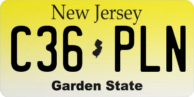 NJ license plate C36PLN
