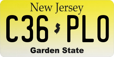 NJ license plate C36PLO