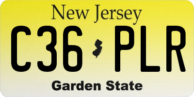 NJ license plate C36PLR