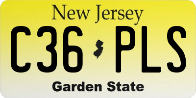NJ license plate C36PLS