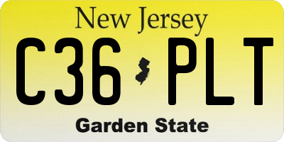 NJ license plate C36PLT