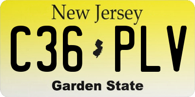 NJ license plate C36PLV