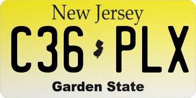 NJ license plate C36PLX
