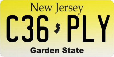 NJ license plate C36PLY