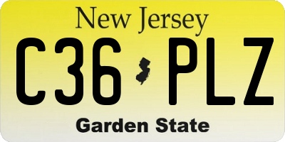 NJ license plate C36PLZ