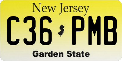 NJ license plate C36PMB