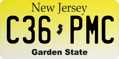 NJ license plate C36PMC