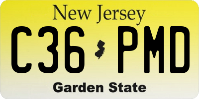 NJ license plate C36PMD
