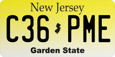 NJ license plate C36PME