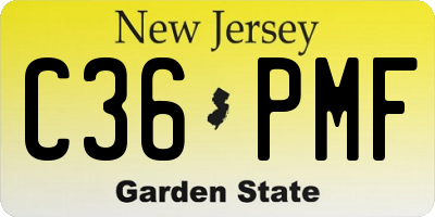 NJ license plate C36PMF