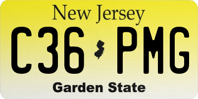 NJ license plate C36PMG
