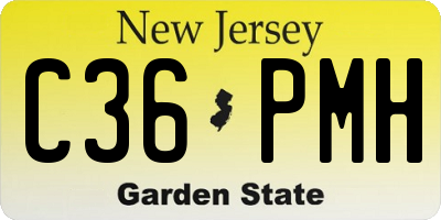 NJ license plate C36PMH