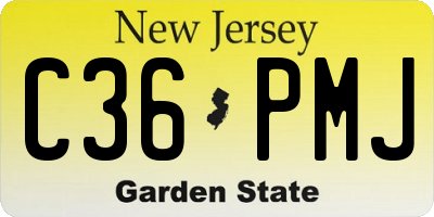 NJ license plate C36PMJ
