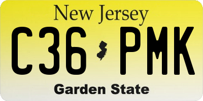 NJ license plate C36PMK