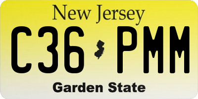 NJ license plate C36PMM