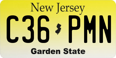 NJ license plate C36PMN