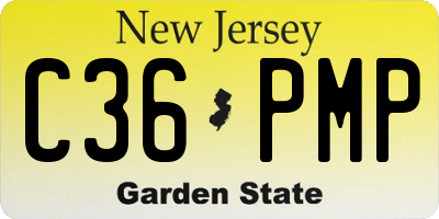 NJ license plate C36PMP