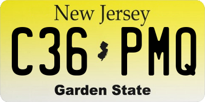 NJ license plate C36PMQ