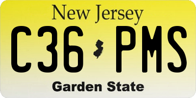 NJ license plate C36PMS