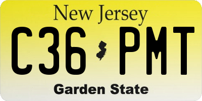 NJ license plate C36PMT