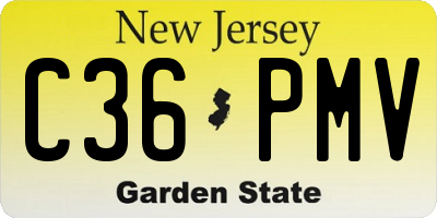 NJ license plate C36PMV