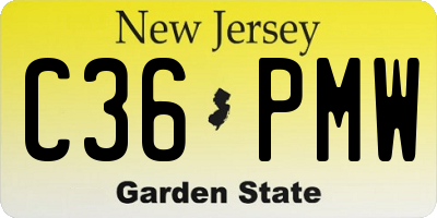 NJ license plate C36PMW