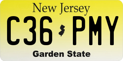 NJ license plate C36PMY