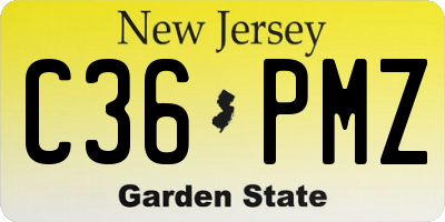 NJ license plate C36PMZ