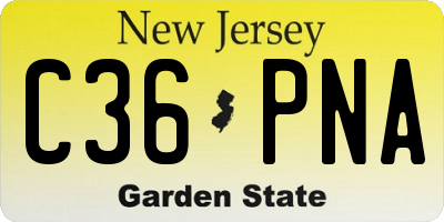 NJ license plate C36PNA
