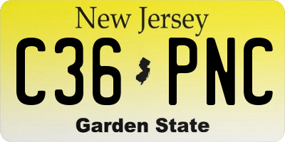 NJ license plate C36PNC