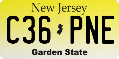NJ license plate C36PNE