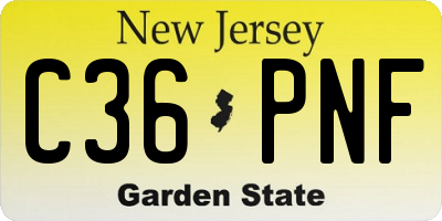 NJ license plate C36PNF