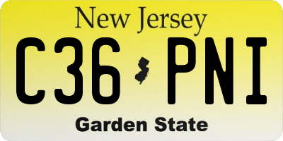 NJ license plate C36PNI