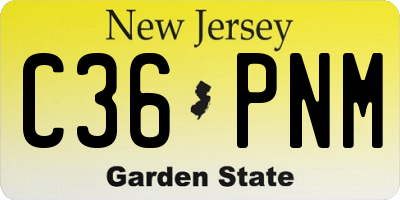 NJ license plate C36PNM