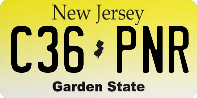 NJ license plate C36PNR