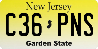 NJ license plate C36PNS