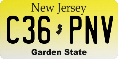 NJ license plate C36PNV